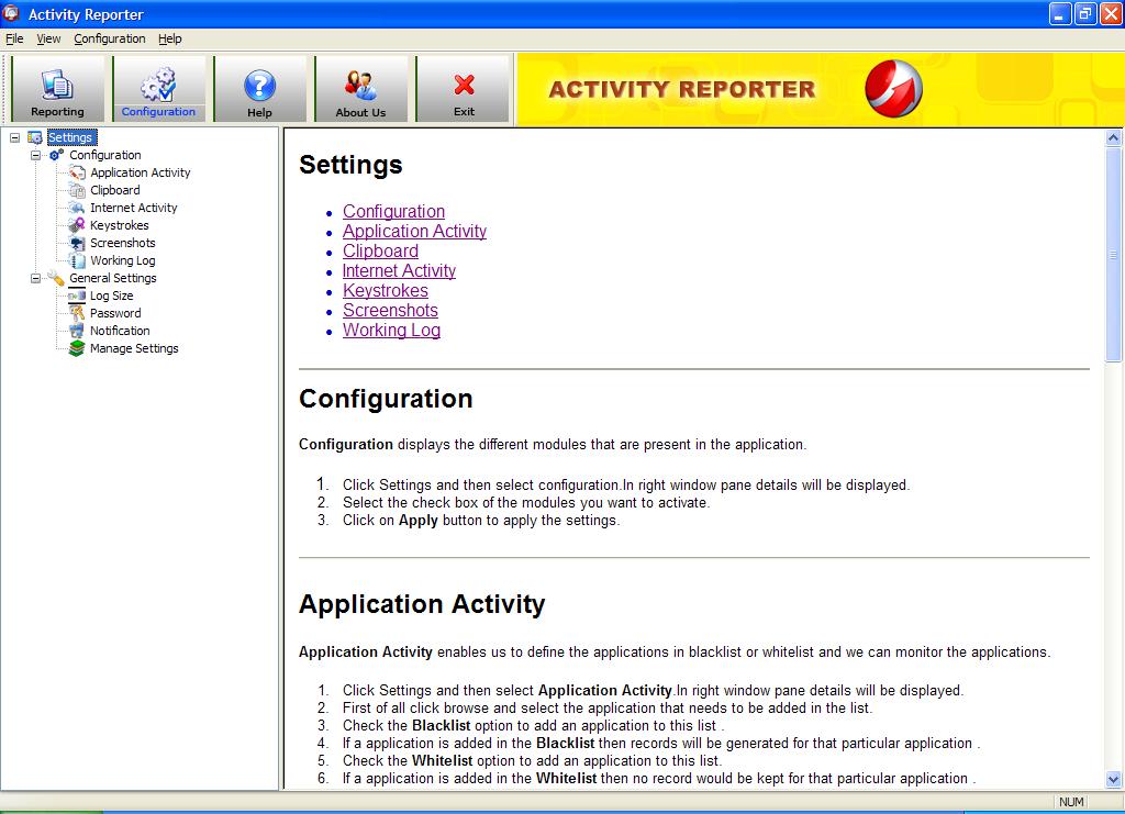 Activity Reporter Software