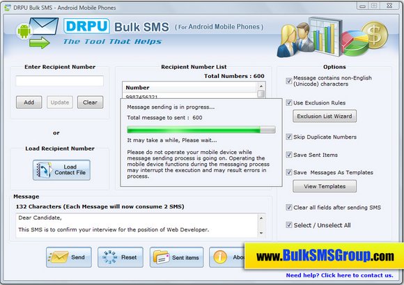 Android PC to SMS