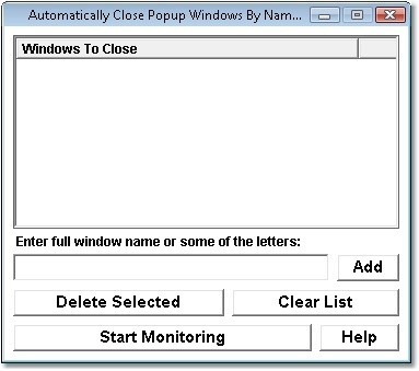 Automatically Close Popup Windows By Name Software