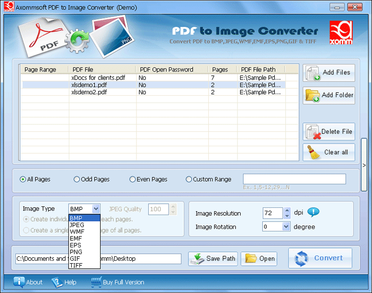 Axommsoft PDF to Image Converter