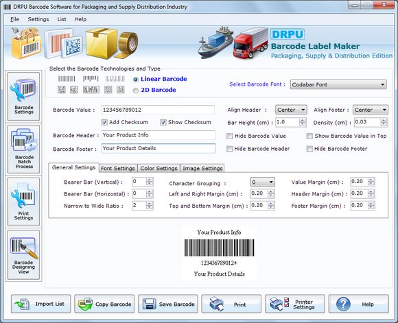 Barcode for Packaging Supply Industry