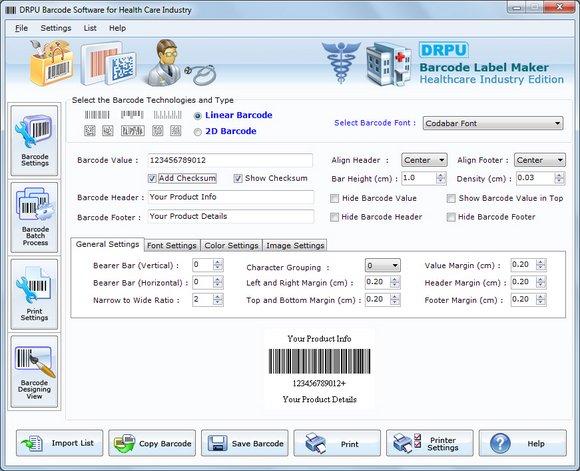 Barcode Maker for Medical Equipments