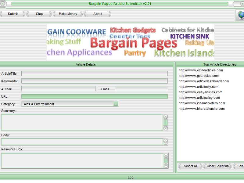 Bargain Pages article Submitter
