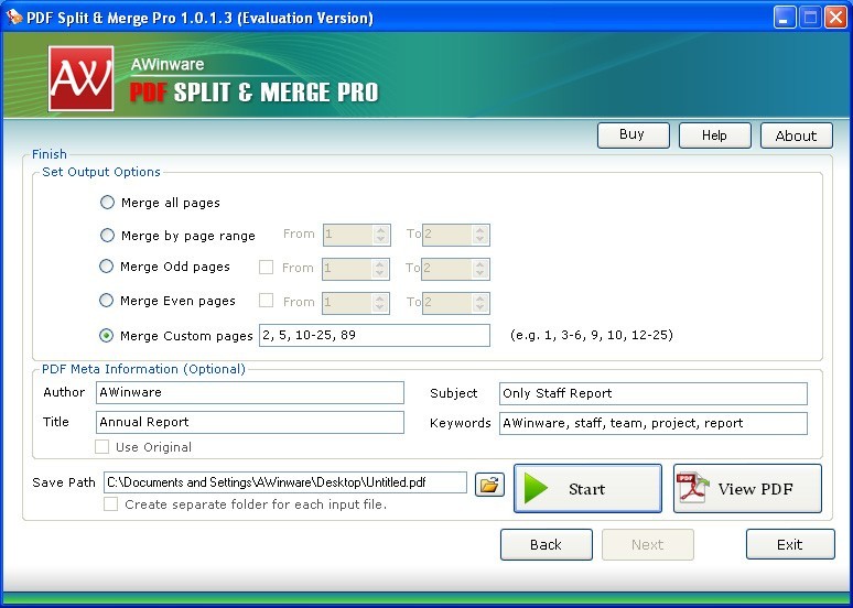 Batch PDF Merger Splitter Pro