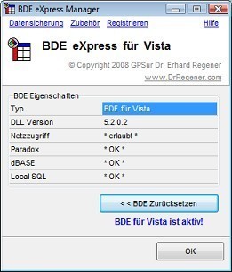 BDE eXpress for Vista
