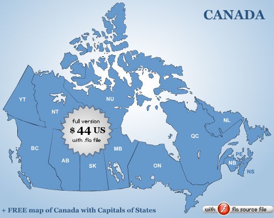 Canada Flash map with FLA source