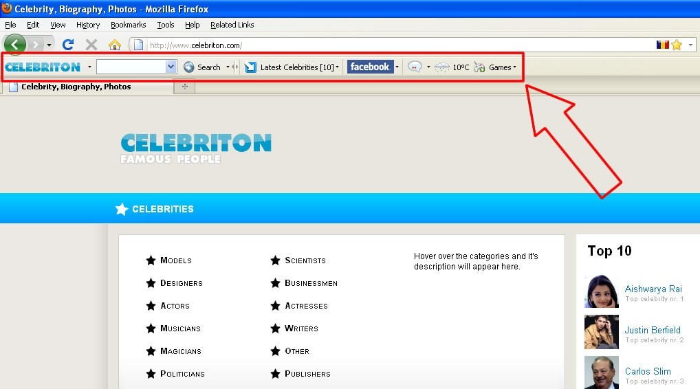 Celebriton.com Toolbar