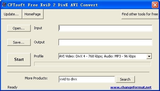 CFTsoft Free XviD 2 DivX AVI Convert