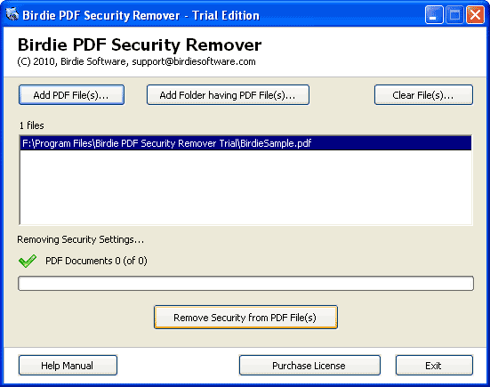 Change Security of PDF