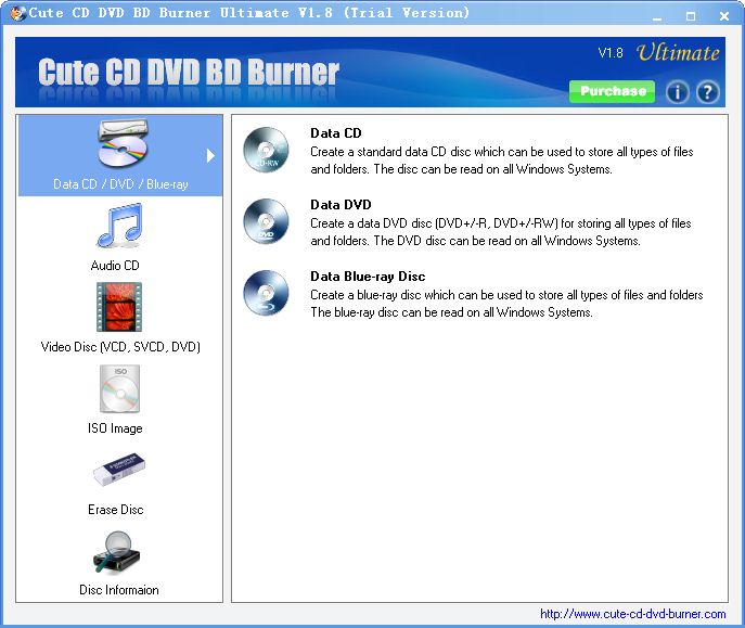 Cute CD DVD BD Burner Standard
