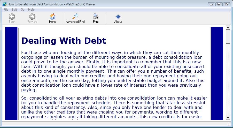 Debt Consolidation Advice Document