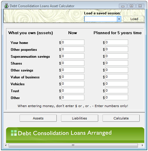 Debt Consolidation Loans Asset Calc