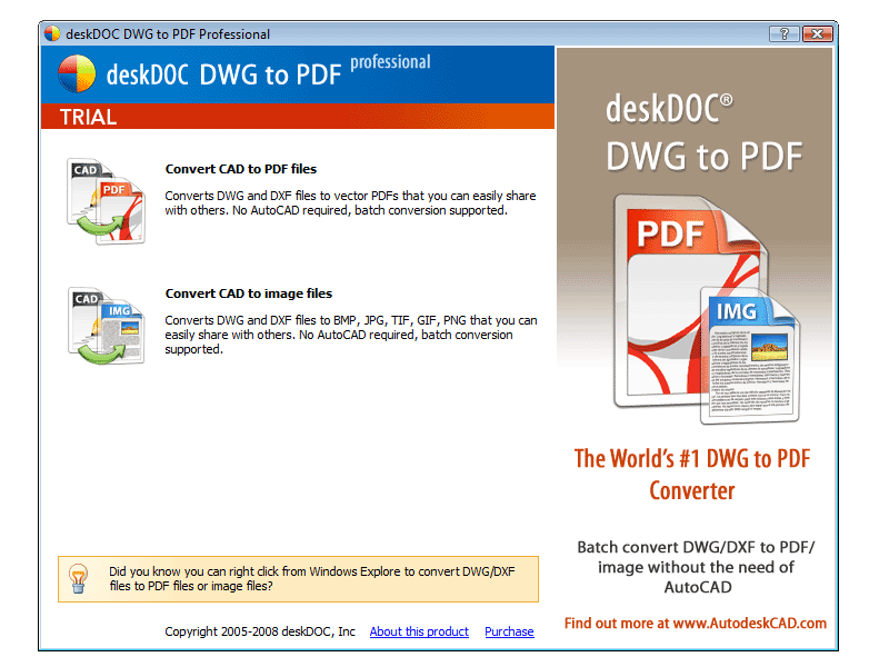 deskDOC DWG to PDF Professional 2011
