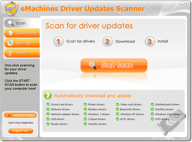 eMachines Driver Updates Scanner