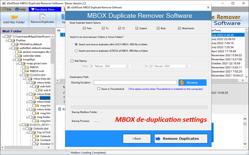 eSoftTools MBOX Duplicate Remover
