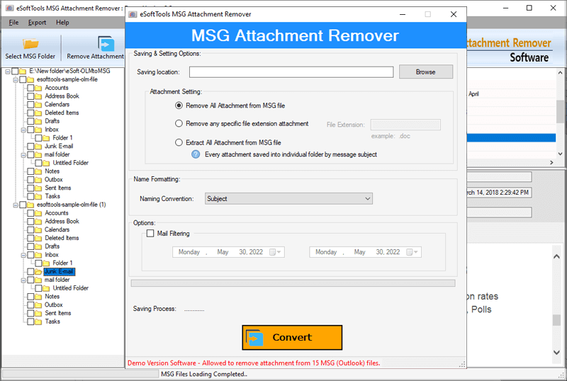 eSoftTools MSG Attachment Remover