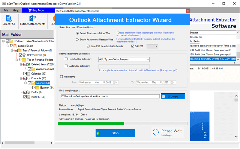 eSoftTools Outlook Attachment Extractor