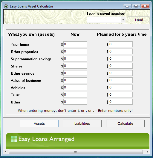 Easy Loans Asset Calculator