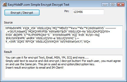 EasyHideIP.com Encrypt Decrypt Text