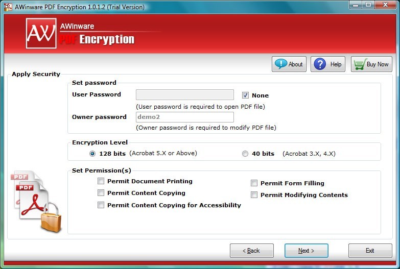 Encrypt Pdf with Restrictions