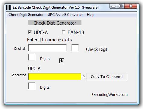 EZ Barcode Check Digit Generator
