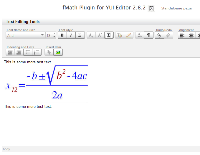 fMath Editor - YUI Editor Plugin