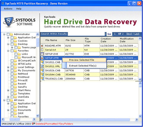 Hard Drive Data Restore Software