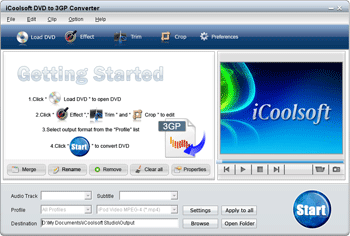 iCoolsoft DVD to 3GP Suite