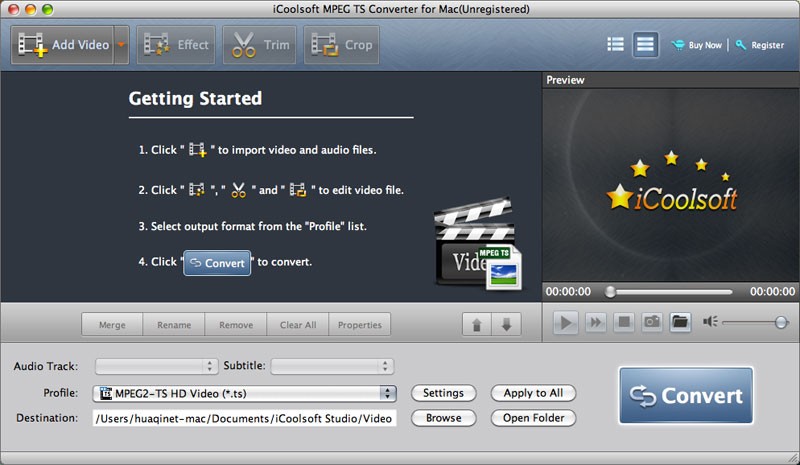 iCoolsoft MPEG TS Converter for Mac