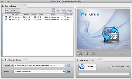 iFunia 3GP Converter for Mac