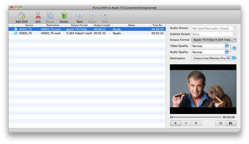 iFunia DVD to Apple TV Converter for Mac