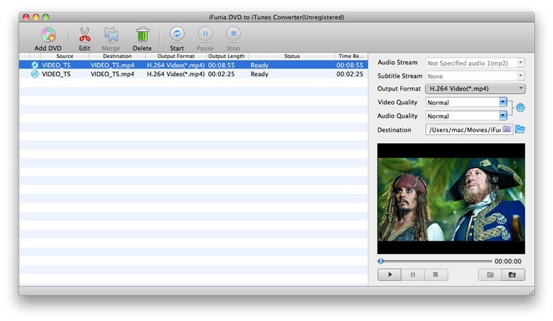 iFunia DVD to iTunes Converter for Mac