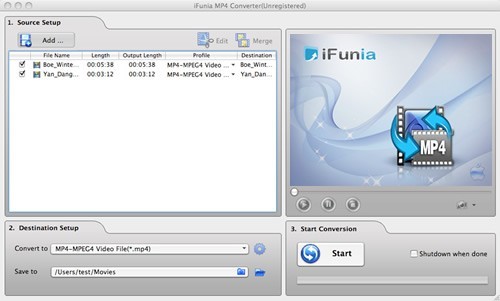 iFunia MP4 Converter for Mac