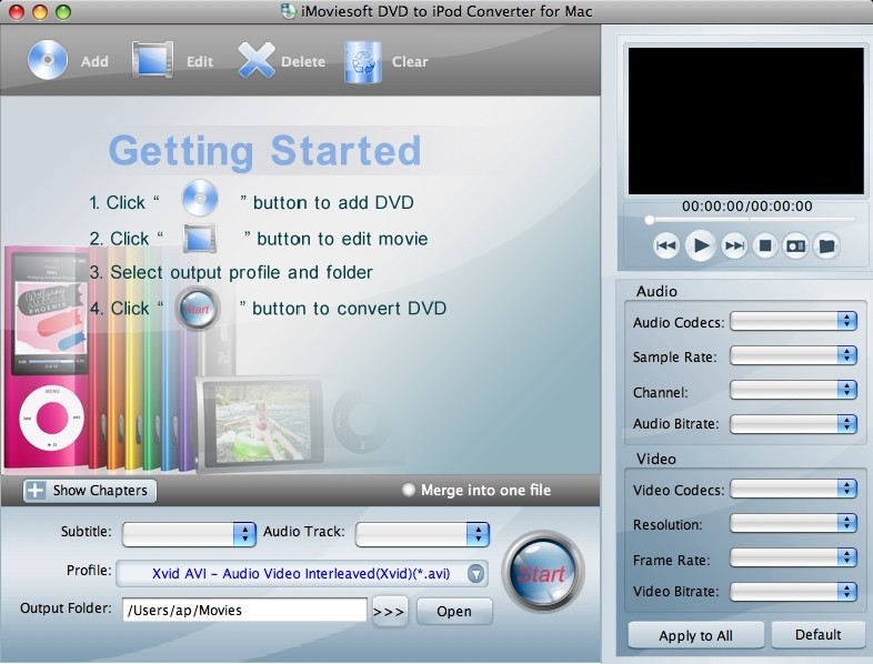 iMoviesoft DVD to iPod Converter for Mac