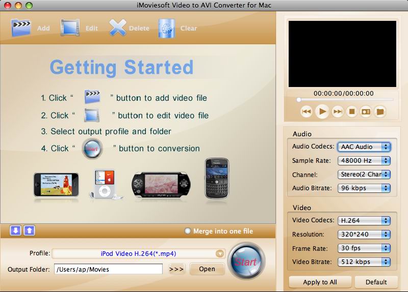 iMoviesoft Video to AVI Converter for Mac
