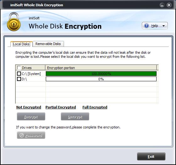 imlSoft Whole Disk Encryption