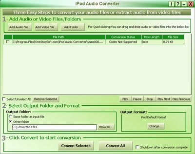 iPod Audio Converter os 1.0.0.1