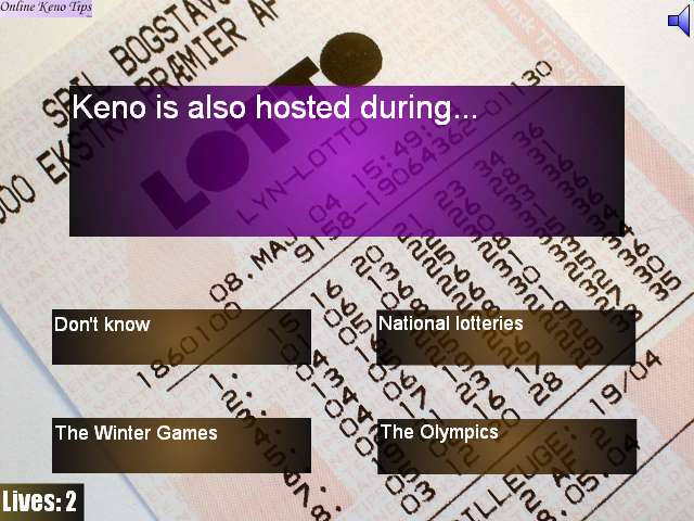 Keno In State Lotteries Quiz