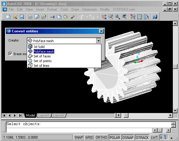 Mesh4CAD 2004 - Mesh to solid