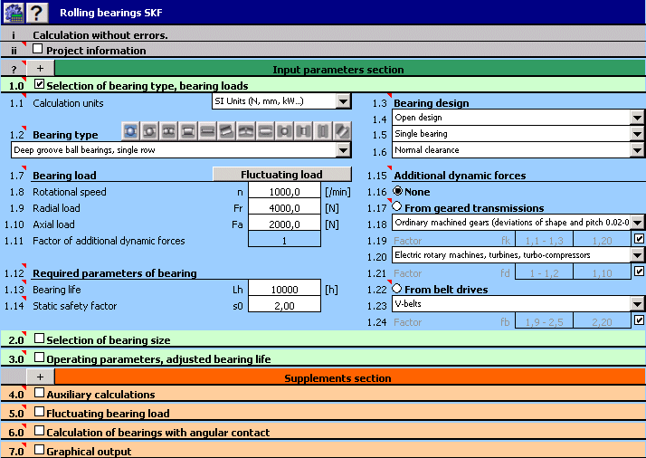 MITCalc - Rolling Bearings Calculation III (FAG)