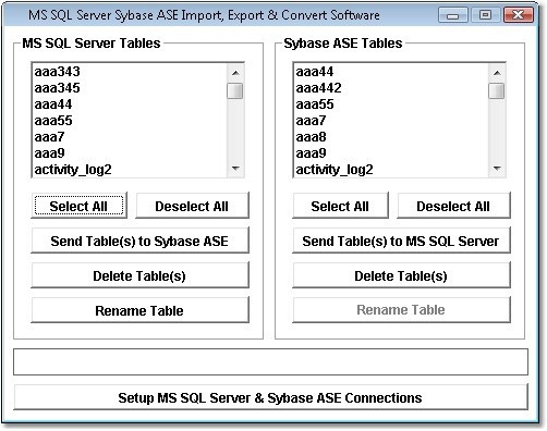 MS SQL Server Sybase ASE Import, Export & Convert Software