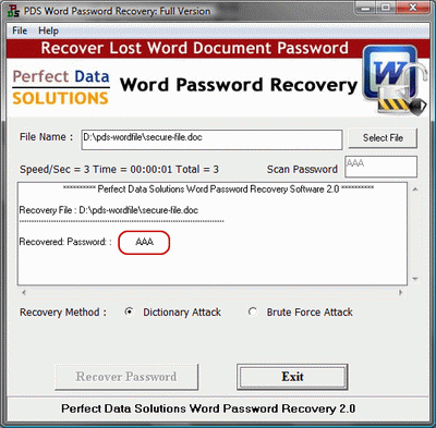 MS Word Password Recovery