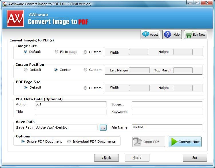 Multi-frame TIFF Image to PDF Converter