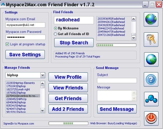 Myspace Friend Finder