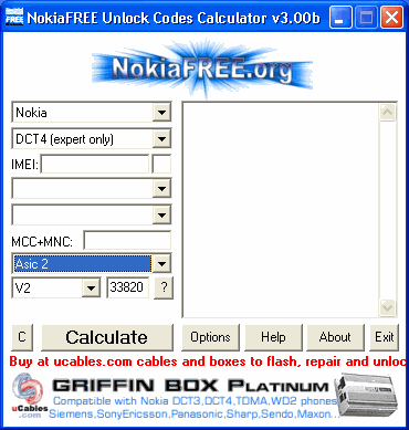 NokiaFREE unlock codes calculator NokiaFREE3