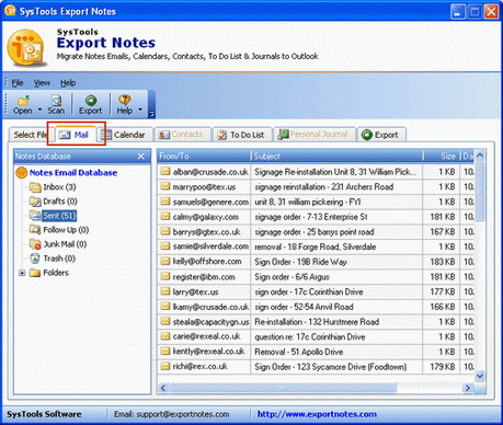 Notes Email Export