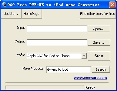 OOO Free DVR-MS to iPod nano Converter