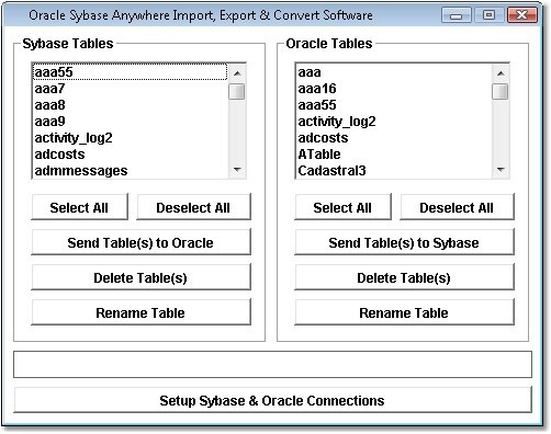 Oracle Sybase SQL Anywhere Import, Export & Convert Software