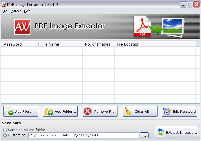 Pdf Photos Extractor for Windows