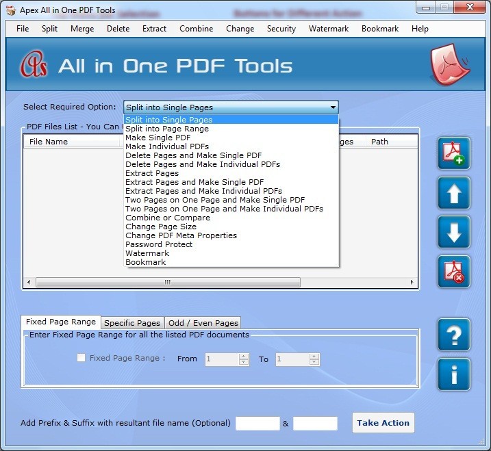 PDF Splitter Merger Tool